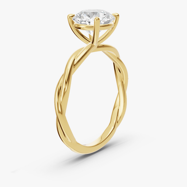 Twisted Vine Solitaire Engagement Ring