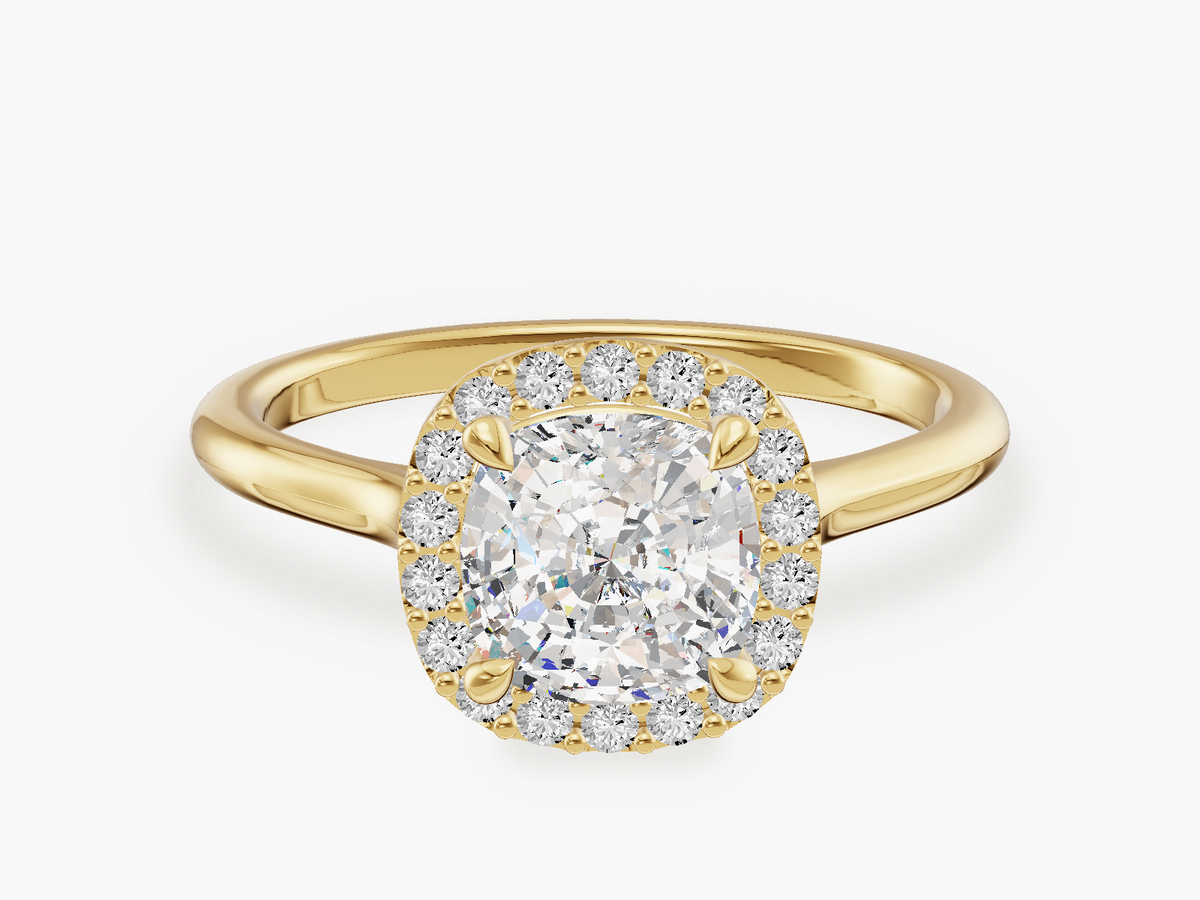 Cushion Halo Engagement Ring
