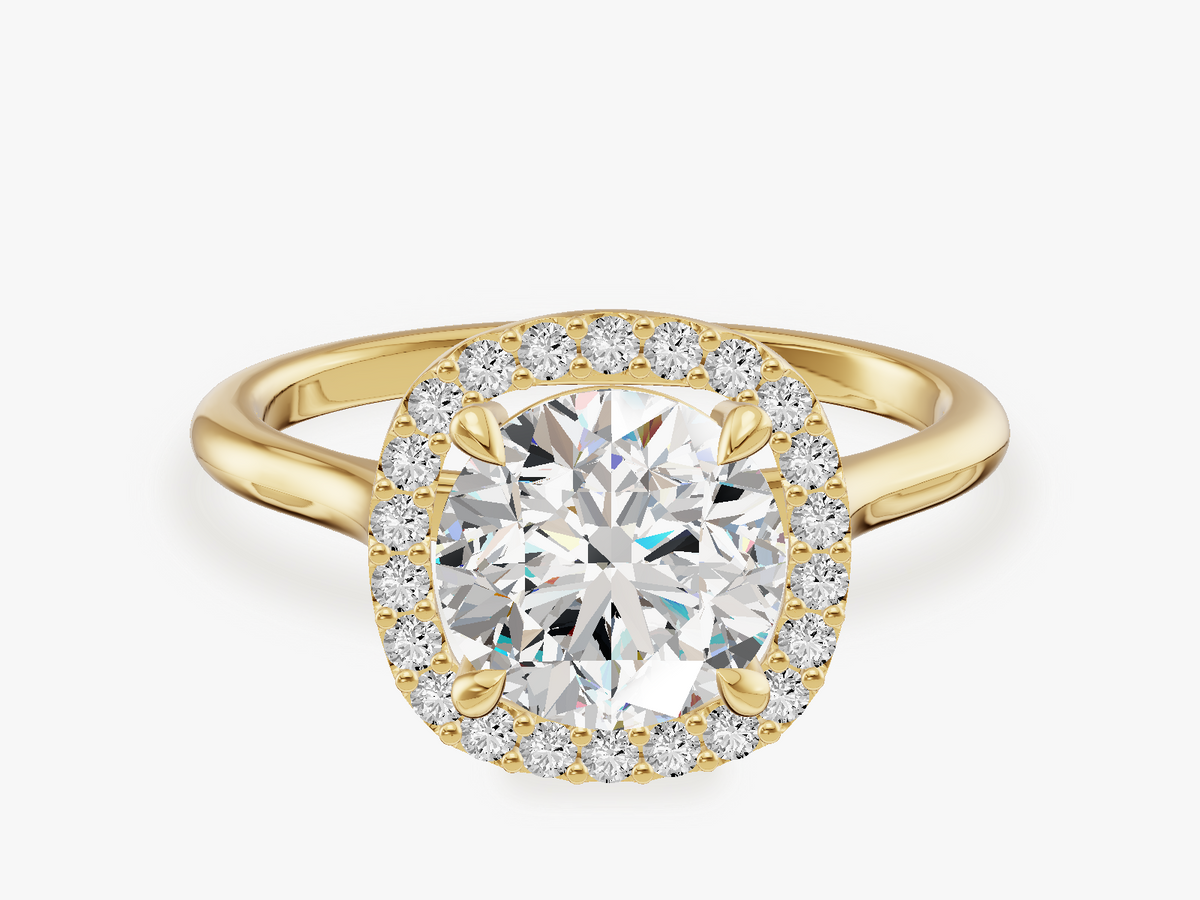 Cushion Halo Engagement Ring