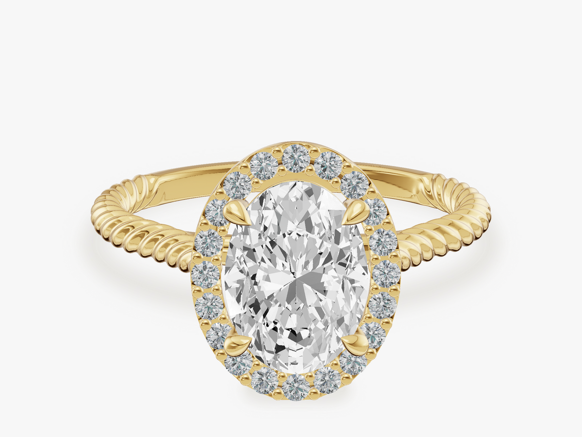 Braided Halo Engagement Ring