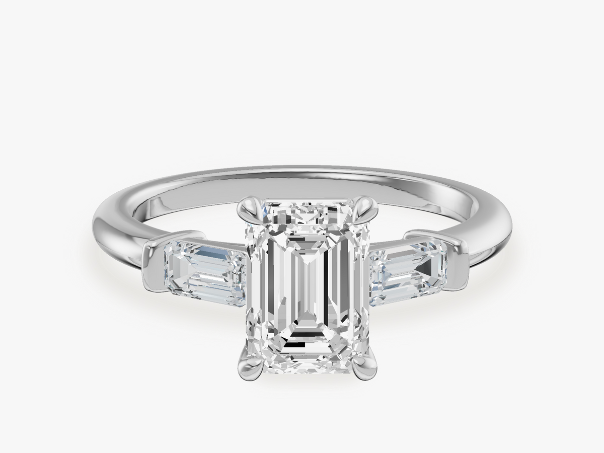 Baguette Three Stone Engagement Ring