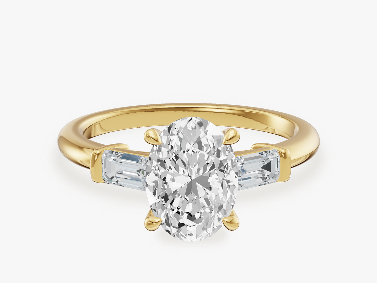 Baguette Three Stone Engagement Ring