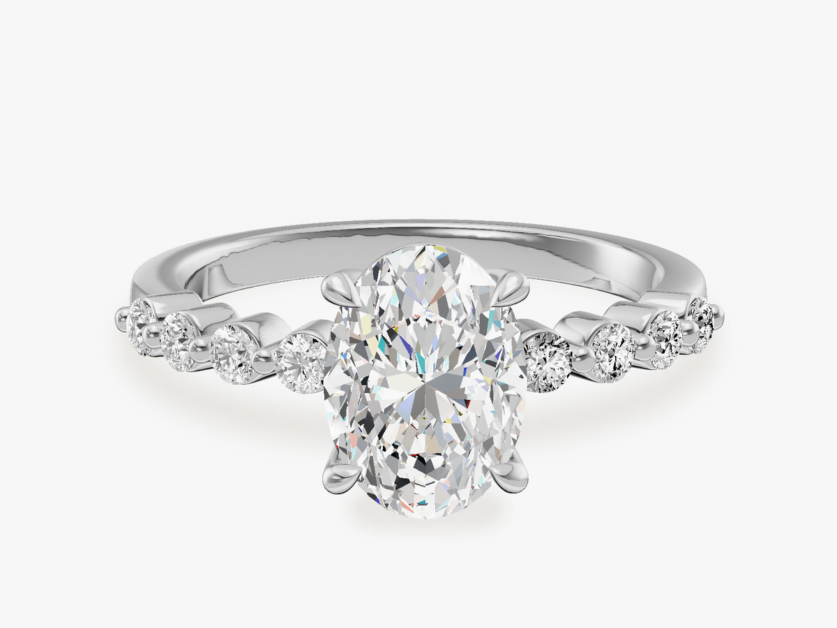 Floating Sidestones Engagement Ring