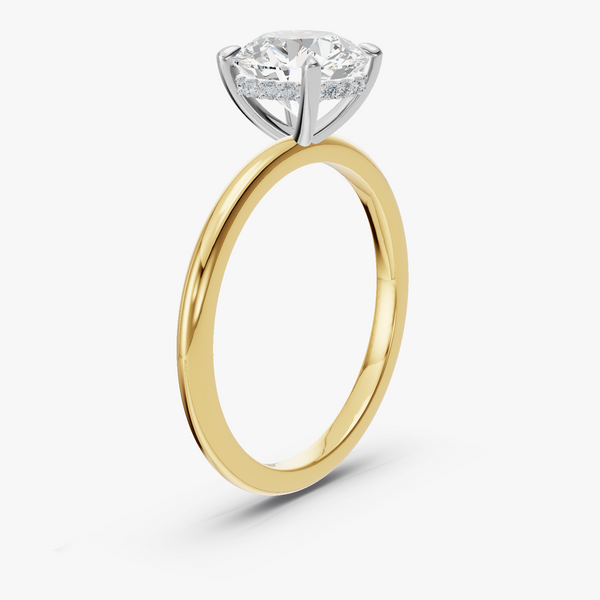 Hidden Halo Engagement Ring with White Gold Setting