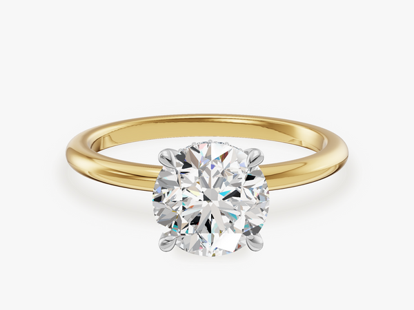 Hidden Halo Engagement Ring with White Gold Setting