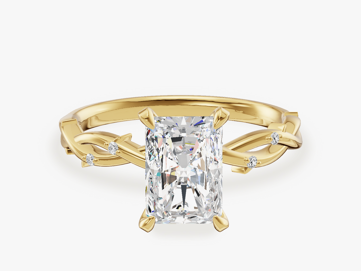 Twisted Vine Engagement Ring with Spiked Sidestones