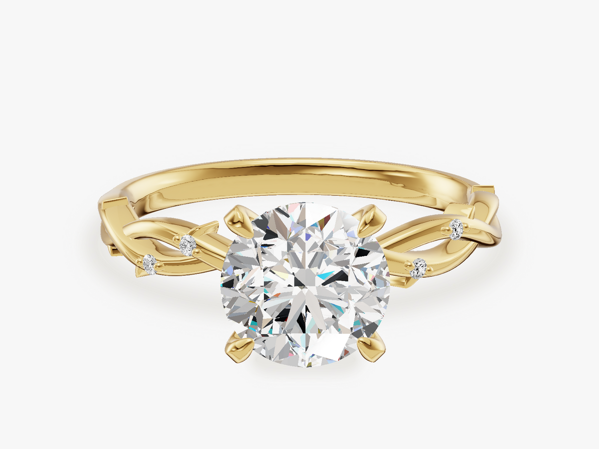 Twisted Vine Engagement Ring with Spiked Sidestones