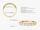 Diamond eternity band, 14k gold, round gemstones, jewelry detail