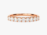 Rose gold diamond band ring, fine jewelry, sparkling diamonds