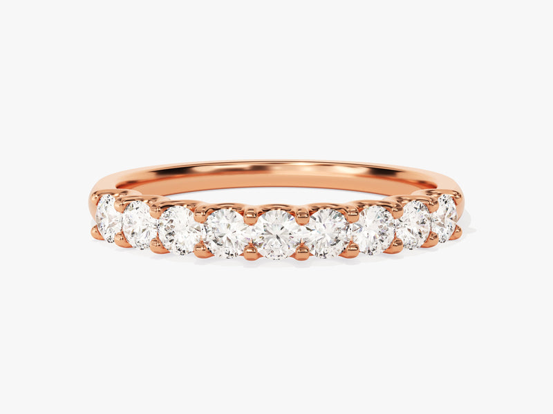 Rose gold diamond band ring, fine jewelry, sparkling diamonds
