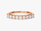 Rose gold diamond band ring, fine jewelry, sparkling diamonds
