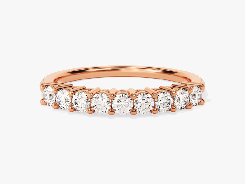 Rose gold diamond band ring, fine jewelry, sparkling diamonds