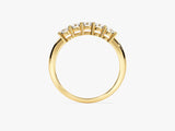 Gold band ring with five diamonds, fine jewelry, elegant design