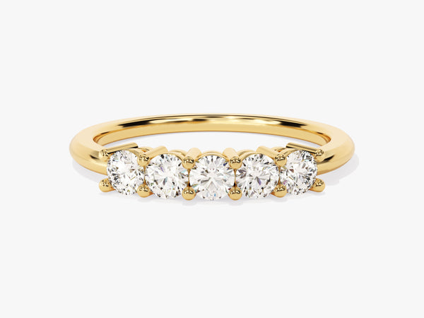 Gold five-stone diamond ring for jewelry lovers