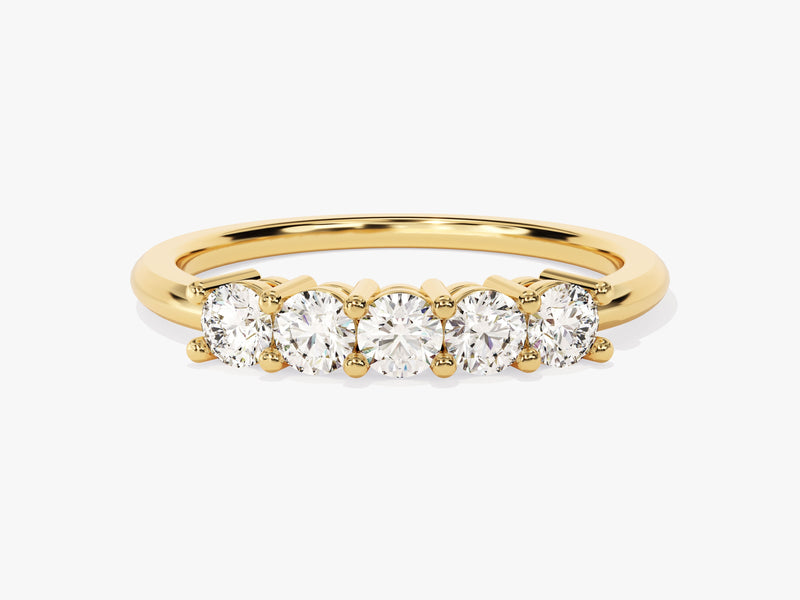 Gold five-stone diamond ring for jewelry lovers