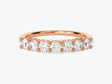 Rose gold diamond band ring, fine jewelry, sparkling gemstones