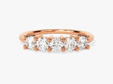 Rose gold five-stone diamond ring jewelry