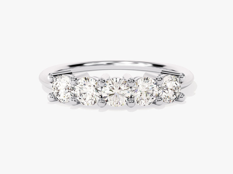 Five-stone diamond ring, fine jewelry, elegant, sparkling, white gold band
