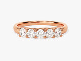 Rose gold five-stone diamond ring jewelry