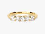 Gold five-stone diamond ring for jewelry