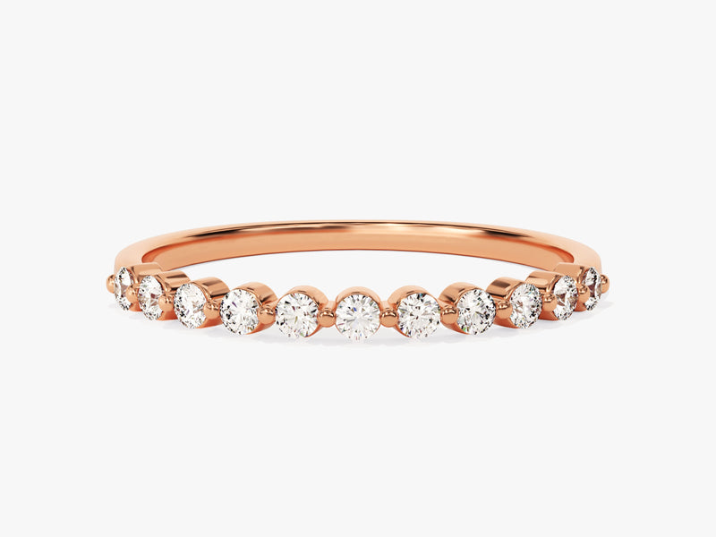 Rose gold diamond band ring, fine jewelry, elegant design