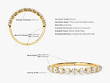 Diamond eternity band, 14k gold, round gemstones, jewelry details