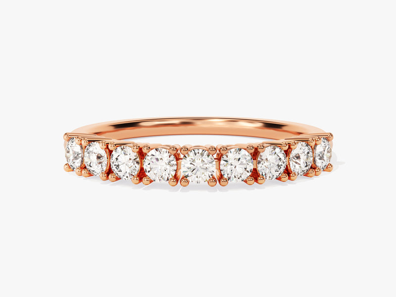 Rose gold diamond eternity ring, fine jewelry for women