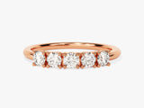 Rose gold five-stone diamond ring jewelry
