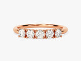 Rose gold diamond band ring, fine jewelry, sparkling diamonds
