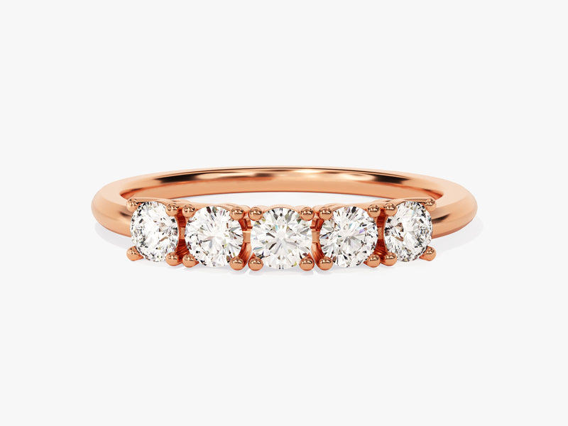 Rose gold diamond band ring, fine jewelry, sparkling diamonds