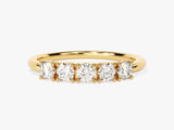Gold band ring with five diamonds, jewelry