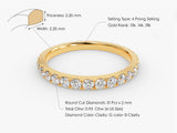Diamond eternity band, 4 prong setting, 10k-18k gold