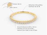 Gold diamond eternity ring, 4 prong setting, 10k-18k gold