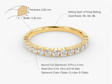 Diamond eternity ring, 4 prong setting, 10k-18k gold