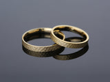 Textured gold wedding bands, jewelry for couples