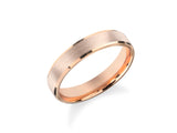Rose gold brushed band ring with polished edges jewelry
