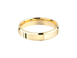 Gold wedding band, polished finish, modern jewelry design