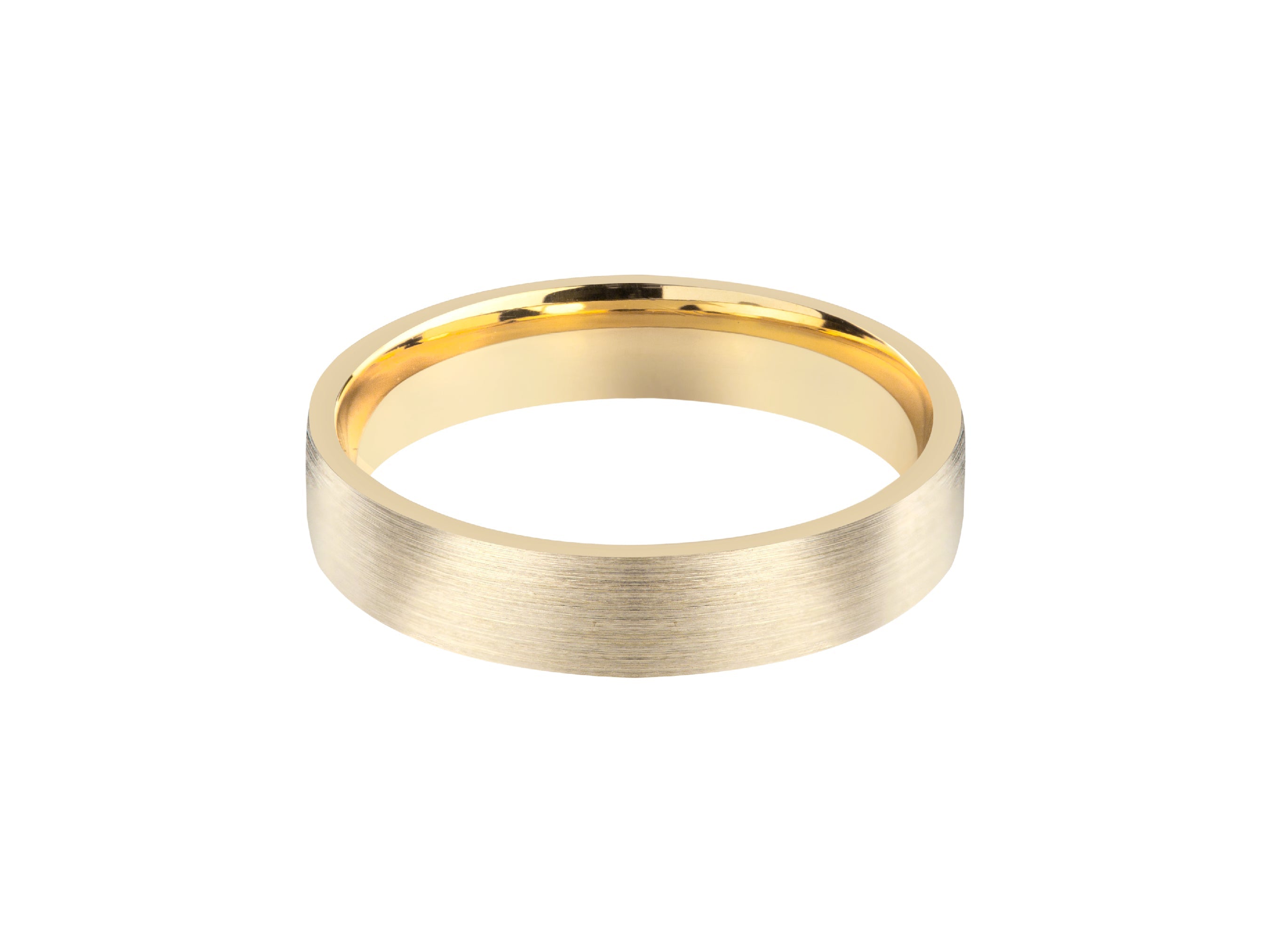 Brushed gold wedding band, fine jewelry for him or her