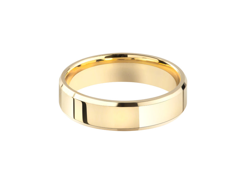 Gold wedding band, polished finish, modern jewelry design