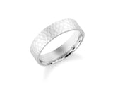 Hammered silver wedding band, unique textured jewelry for him or her