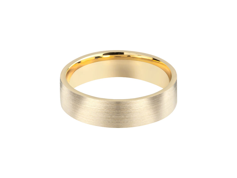 Brushed gold wedding band for jewelry collection