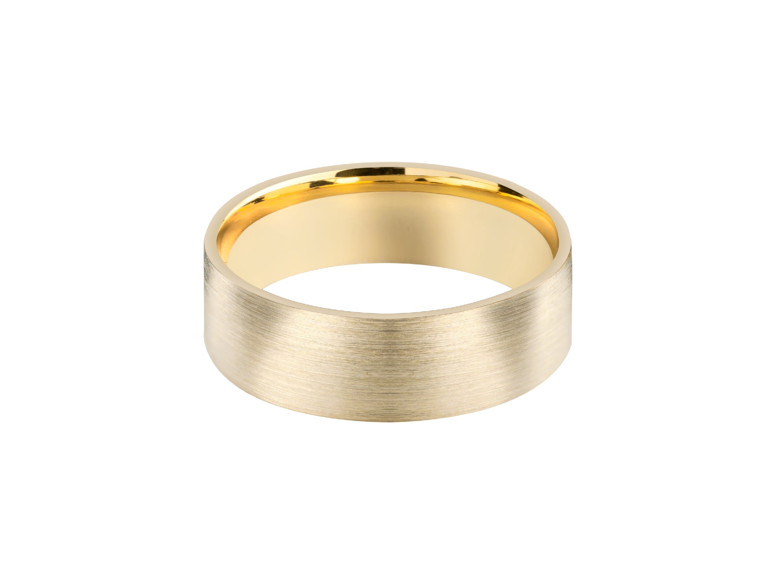 Brushed gold wedding band, elegant jewelry for him or her