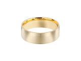 Brushed gold wedding band, elegant jewelry for him or her