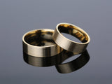 Brushed gold wedding bands from jewelry collection