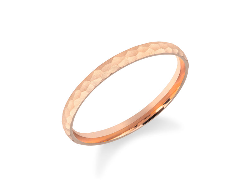 Rose gold hammered band ring jewelry