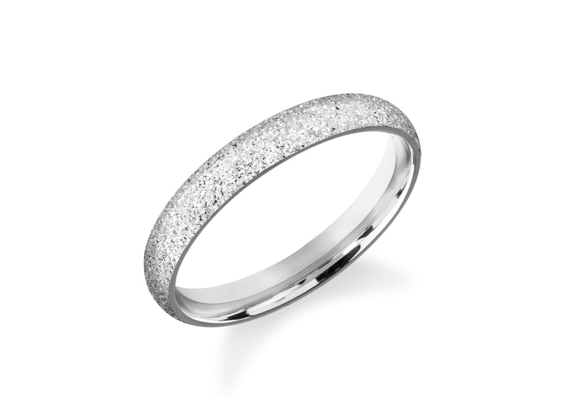 Sparkling textured silver band ring from jewelry collection