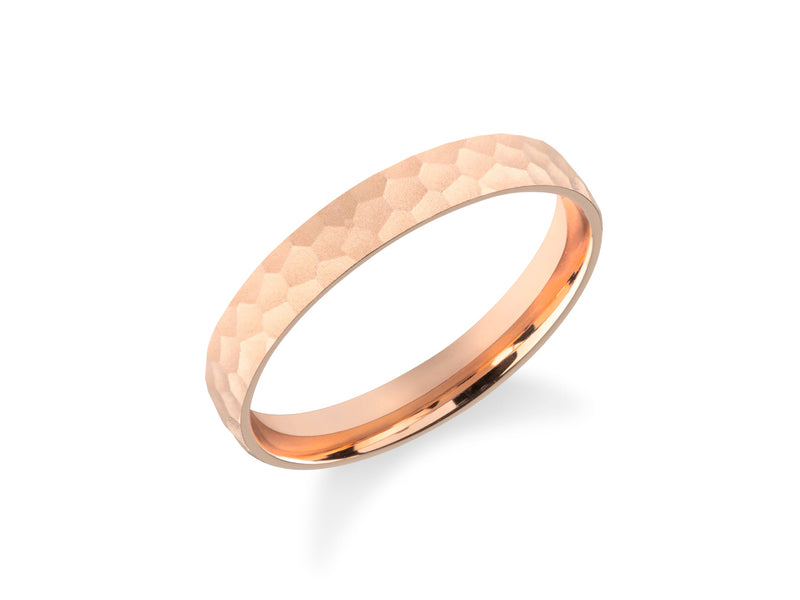 Rose gold hammered band ring jewelry