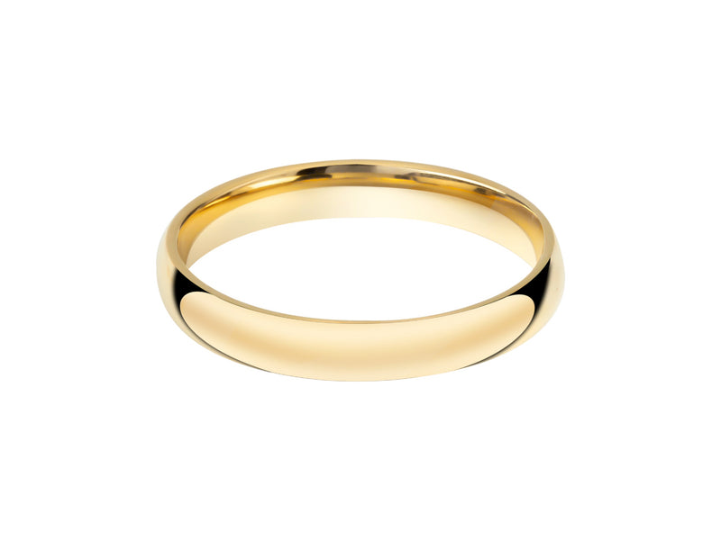 Gold wedding band jewelry, classic design, polished finish