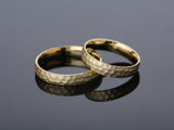 Hammered gold wedding bands, luxury jewelry for couples