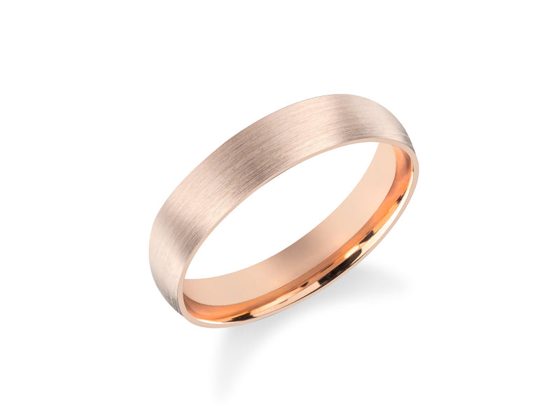 Rose gold brushed wedding band jewelry